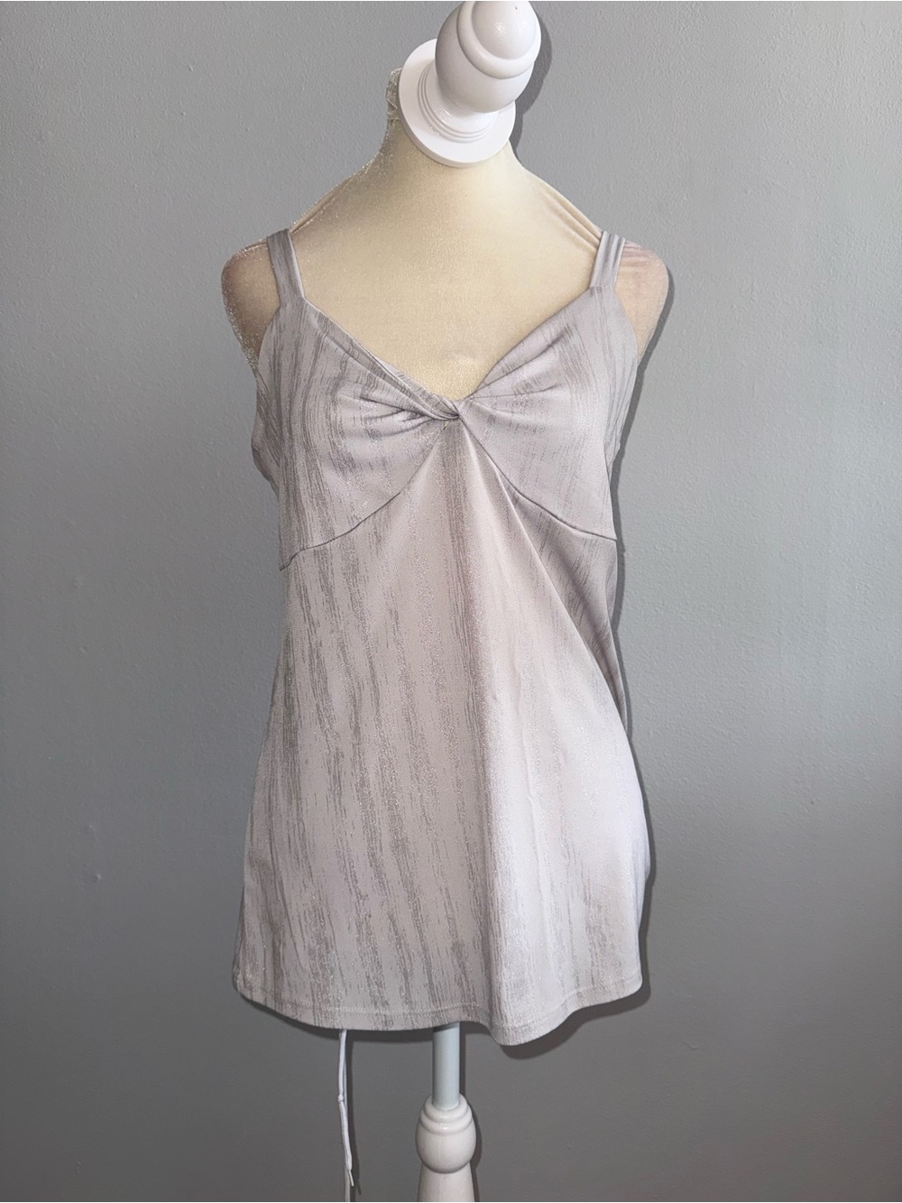 INC International Concepts Light Gray Knot-Front Camisole